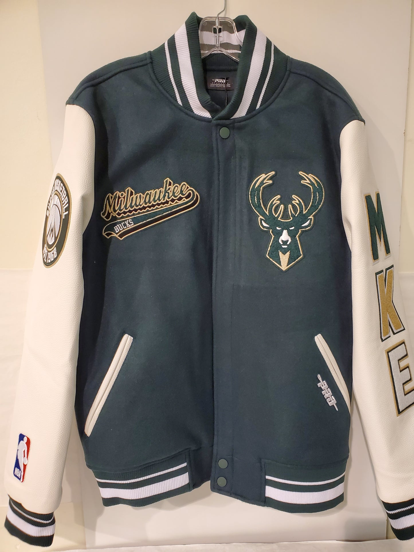 Milwaukee Bucks Green and White With MKE on the Arm