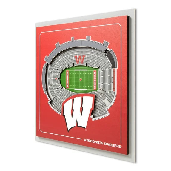 Wisconsin Badgers 3D Wall Art Square