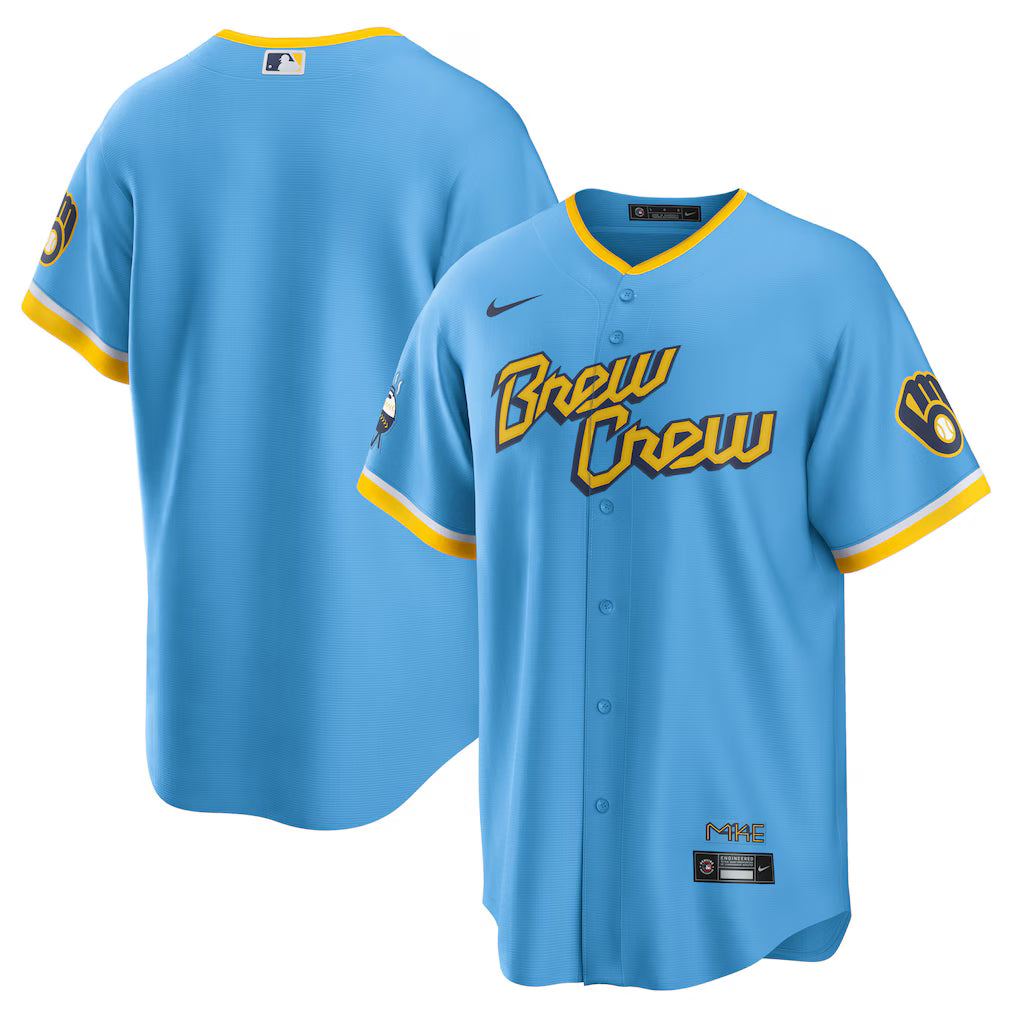 Brewers "Brew Crew" Blue Powder City Connect Jersey