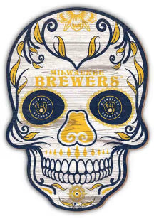 Milwaukee Brewers 12in Sugar Skull
