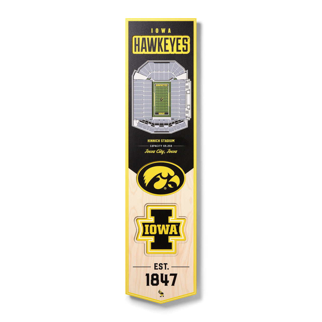 Iowa Hawkeyes 3D Wall Art Small
