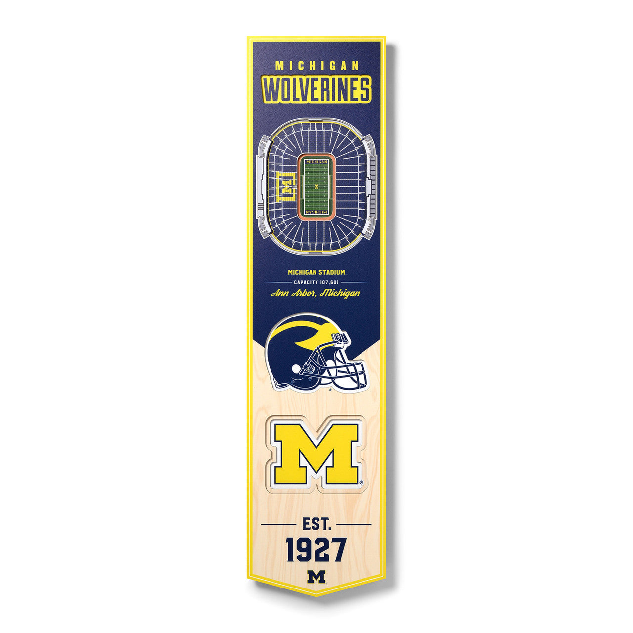 Michigan Wolverines 3D Wall Art Small