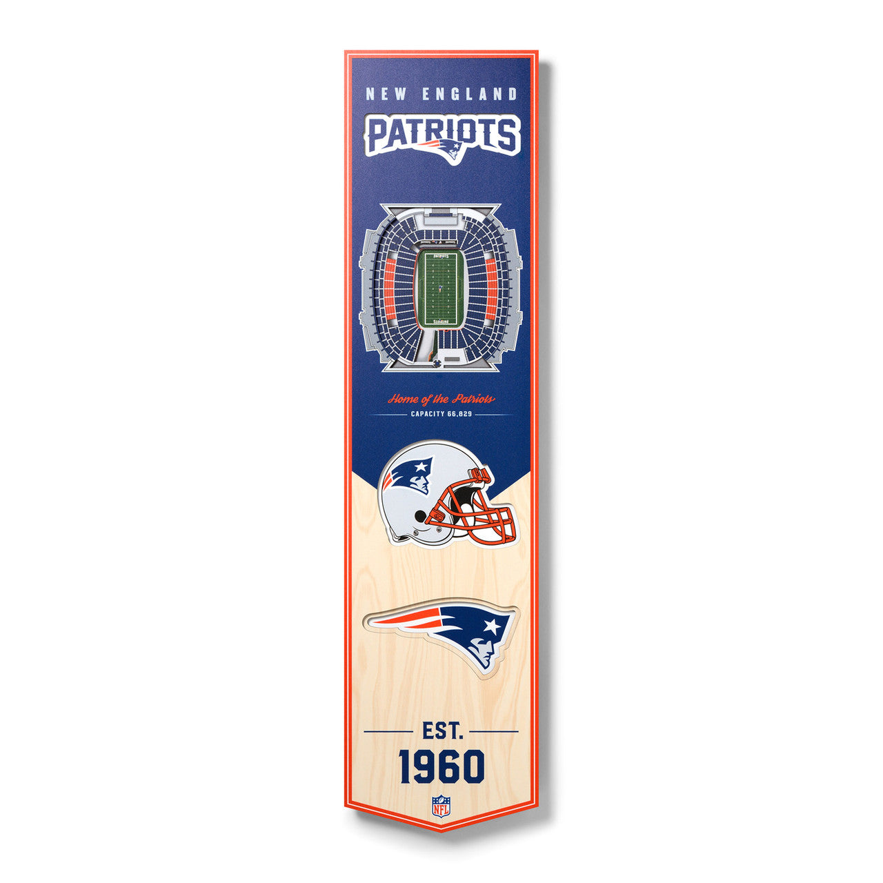New England Patriots 3D Wall Art Small
