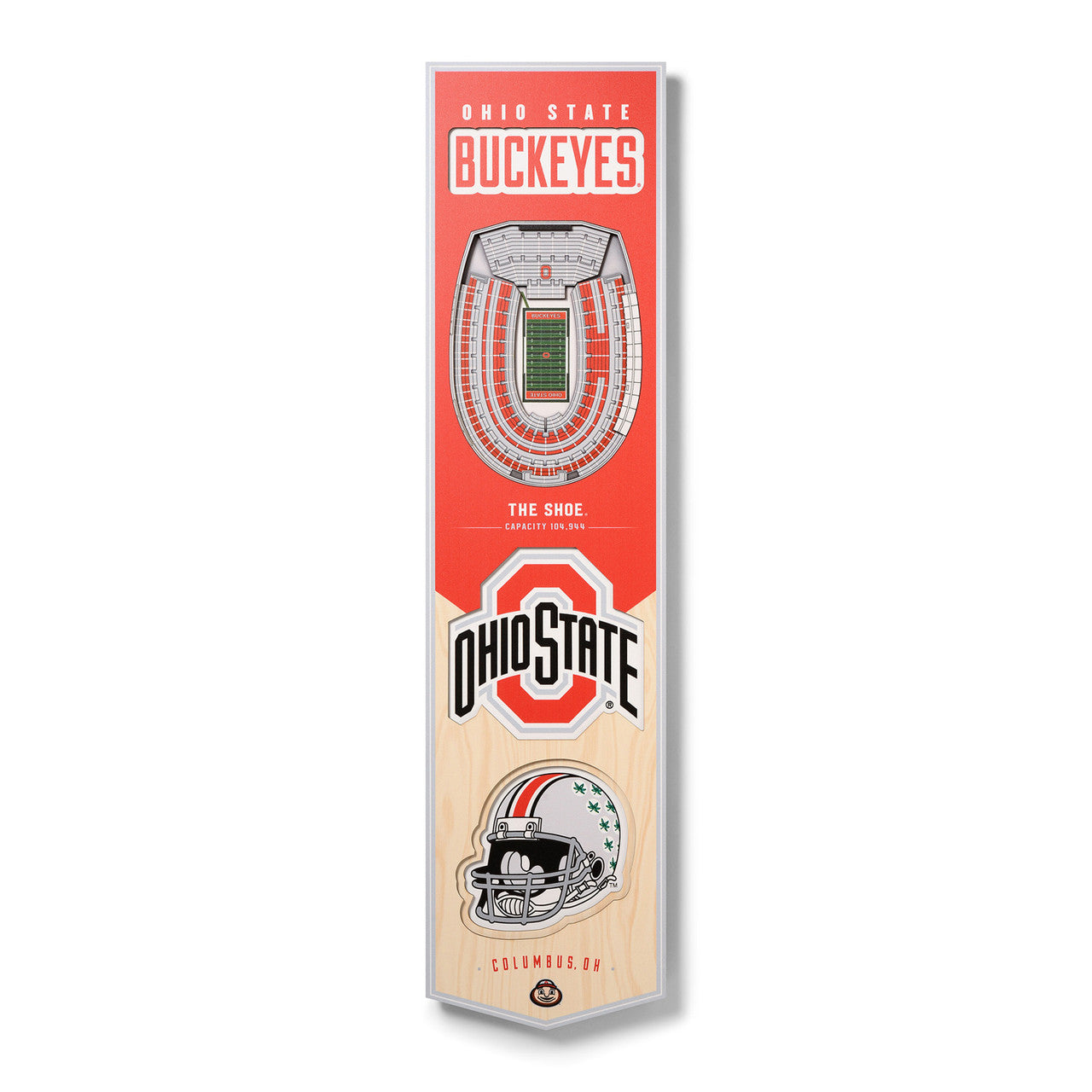 Ohio State Buckeyes 3D Wall Art Small