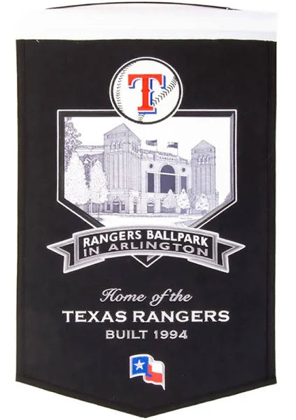 Texas Rangers wool stadium banner