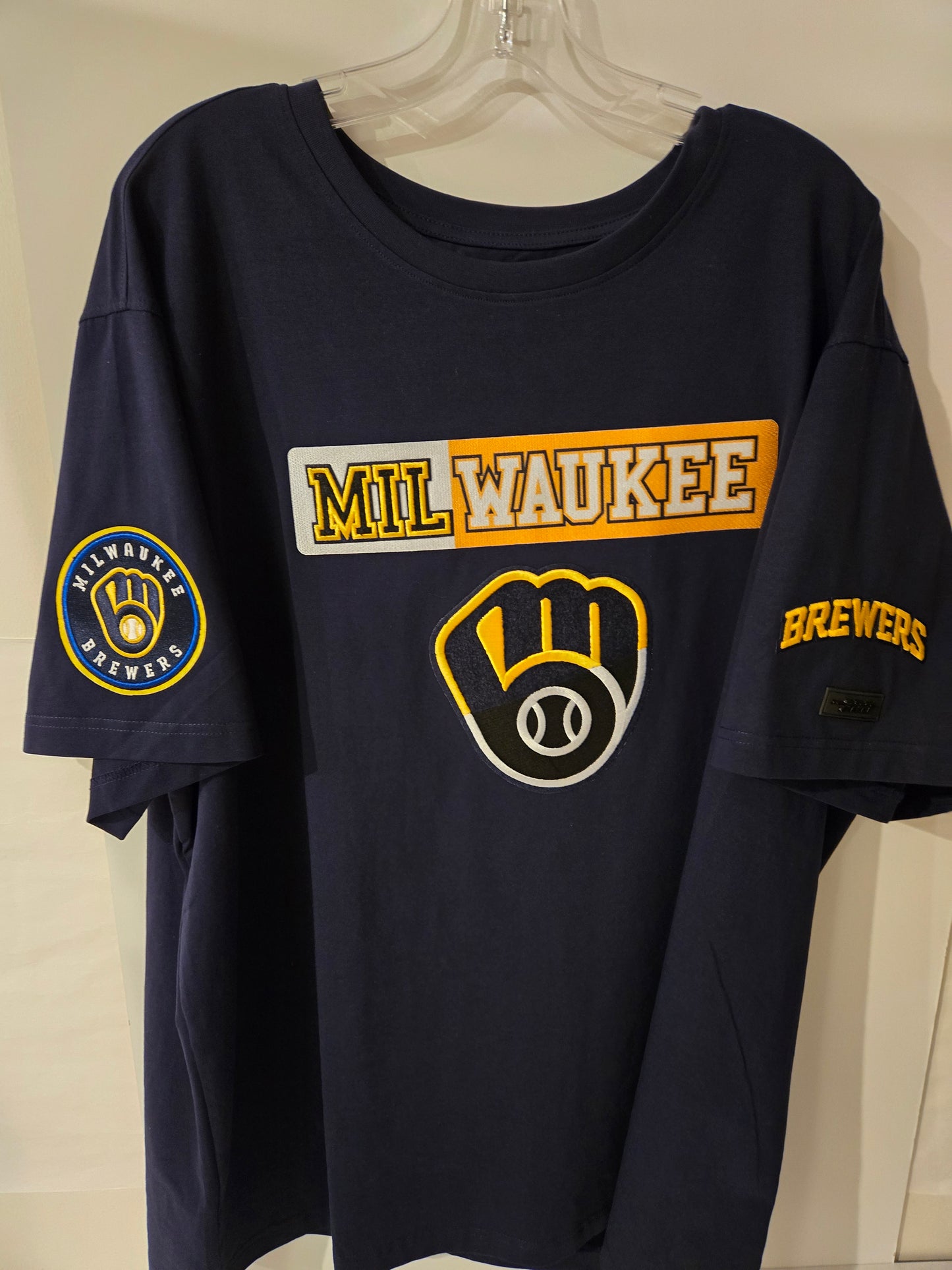 Brewers Navy Shirt with Milwaukee On Front