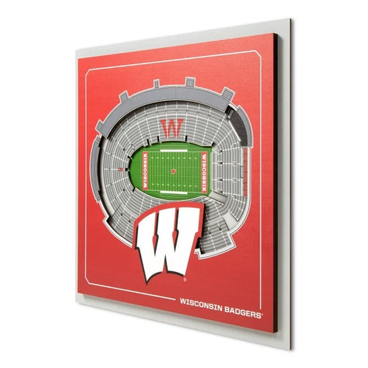 Wisconsin Badgers 3D Wall Art Square