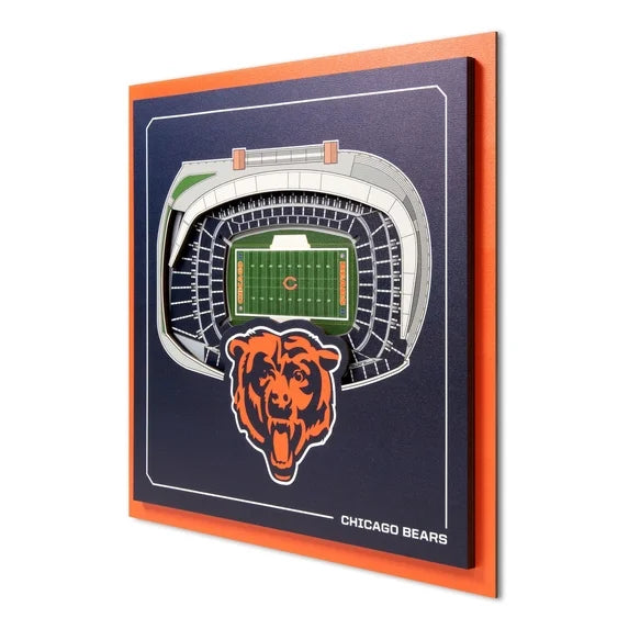 Chicago Bears 3D Wall Square