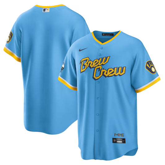 Brewers "Brew Crew" Blue Powder City Connect Jersey