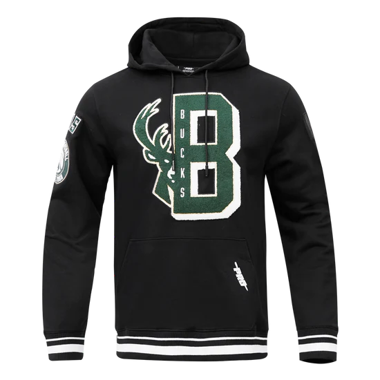 Bucks Black Hoodie Half Logo Half Letter B