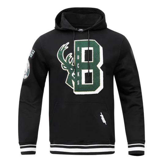 Bucks Black Hoodie Half Logo Half Letter B