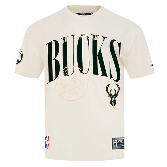 Bucks Cream Shirt Green Lettering With Stamp Design