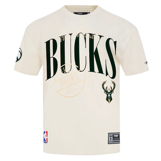 Bucks Cream Shirt Green Lettering With Stamp Design