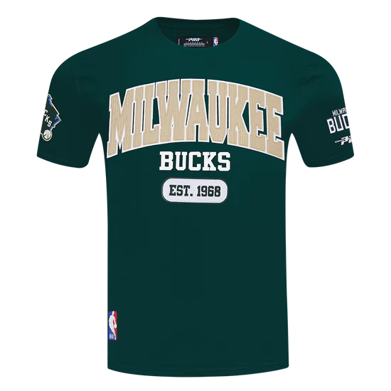 Bucks Green Shirt With Big Letters Est. 1968