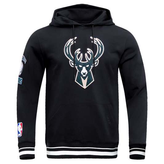 Milwaukee Bucks Black Hoodie with patches on side