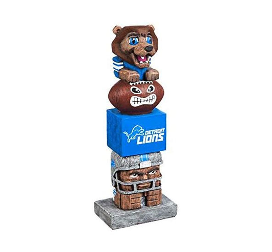 Detroit lions totem pole