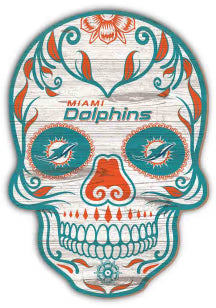 Miami Dolphins 12in Sugar Skull
