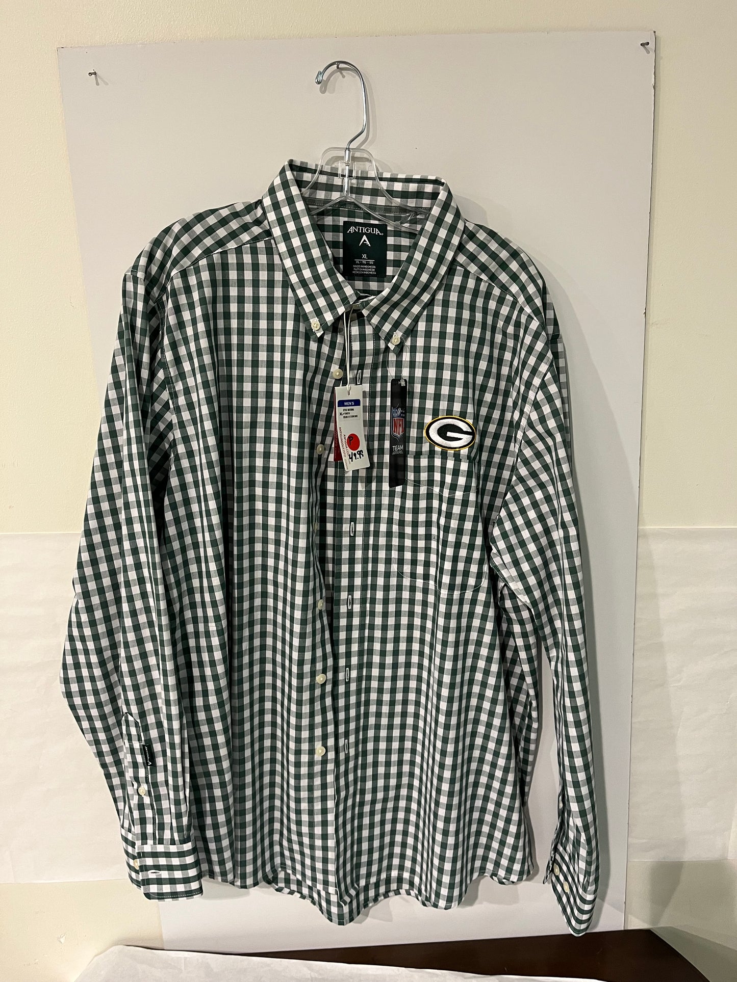 Green Bay Packers Plaid Long Sleeve Shirt