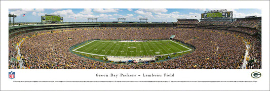 Green Bay Packers Panorama - Lambeau Field Day View 50 Yard Line