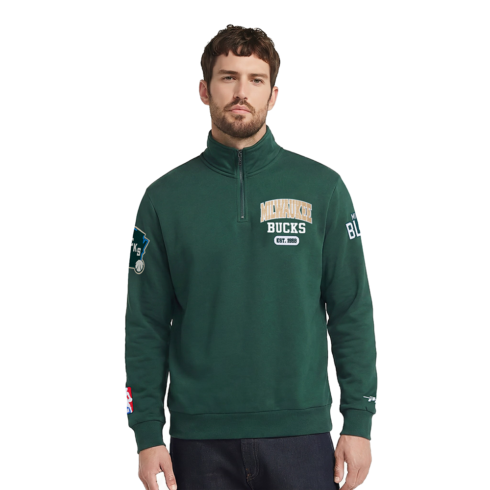 NBA MILWAUKEE BUCKS CITY ARCH  FLC 1/4 ZIP