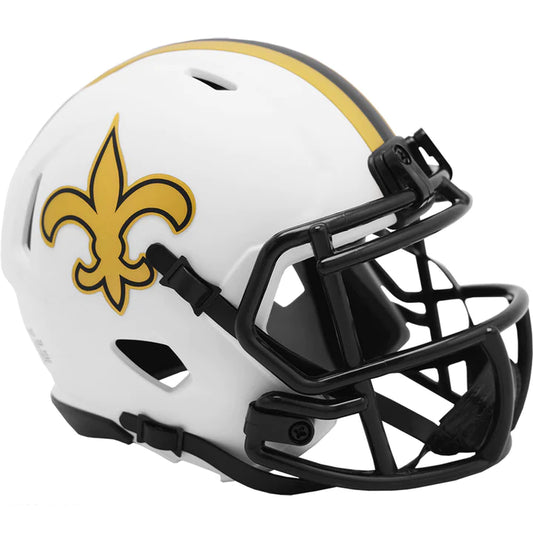 NEW ORLEANS SAINTS RIDDELL WHITE LUNAR ECLIPSE MINI FOOTBALL HELMET