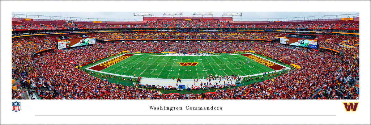Washington Commanders Panoramic Picture - FedEx Field 50 Yard Line Day